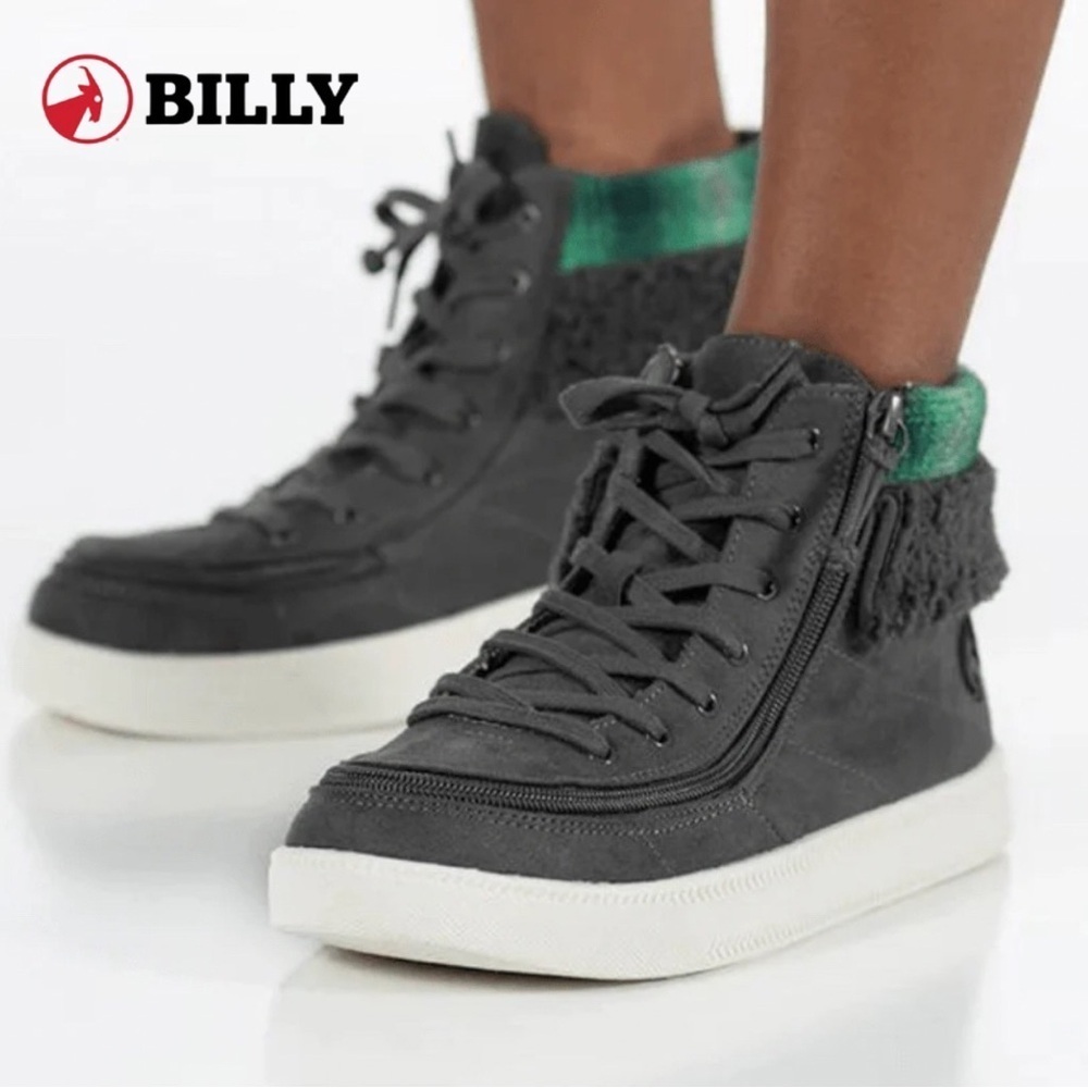 BILLY Kids Sherpa Plaid Cuff High Tops - Unisex